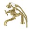 Kingston Brass KS248SB Deck Mount Clawfoot Tub Faucet with Hand Shower, Brushed Brass KS248SB - alternate 1